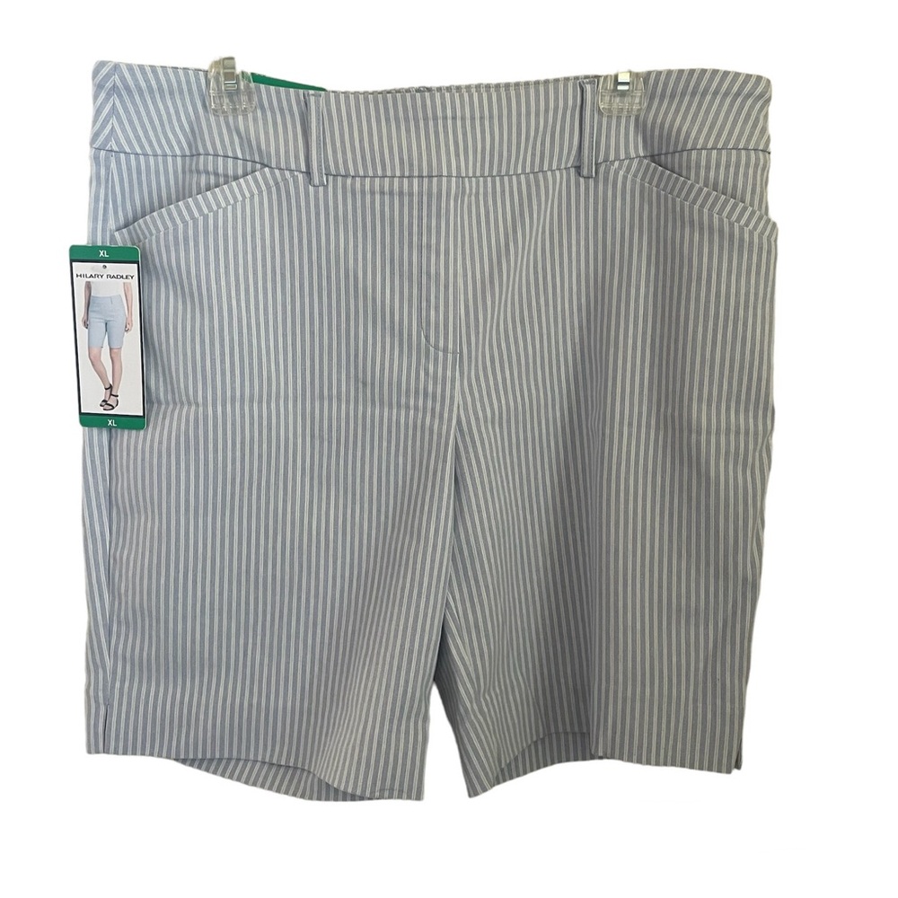 Hilary Radley New Bermuda Shorts - Light Blue striped - XL - NWT